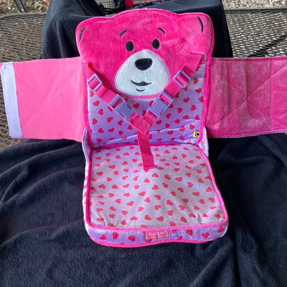 Build-A-Bear Pink Heart Doll Carrier attaches to your luggage